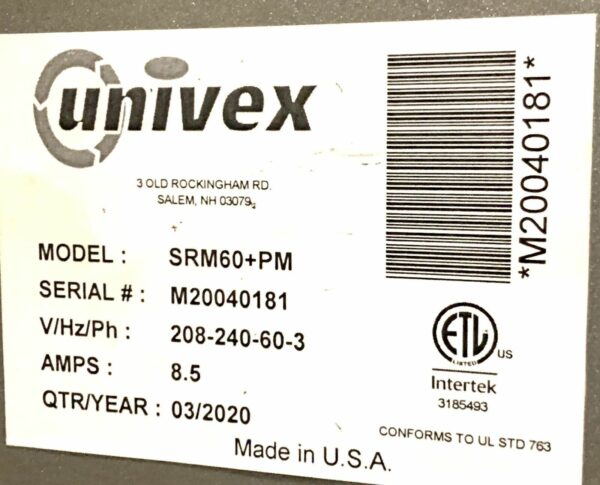 Univex SRM60+ 60 qt Planetary Mixer - Floor Model - Image 5